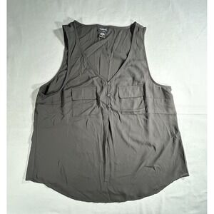 Torrid Black Vneck Sheer Tank Womens 0/Large‎